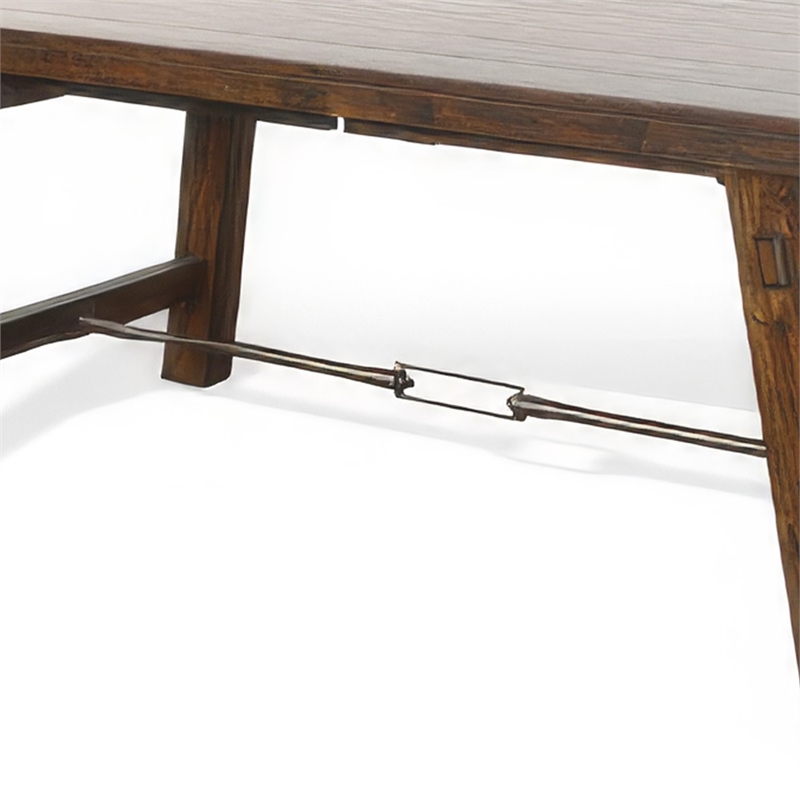 Reggie Extendable Table- Brown Mahogany Wood- Rectangular 76-106 Inch