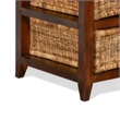 Niza Kitchen Island Table- 27-40in Drop Leaf- 4 Rattan Baskets- Brown