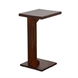 Reggie Sofa Side C Table- 15x12.5 Inch Mocha Brown Mahogany Wood