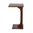 Reggie Sofa Side C Table- 15x12.5 Inch Mocha Brown Mahogany Wood