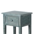 Rena Side End Table with 1 Drawer- 17 Inch Rustic Green Mahogany Wood