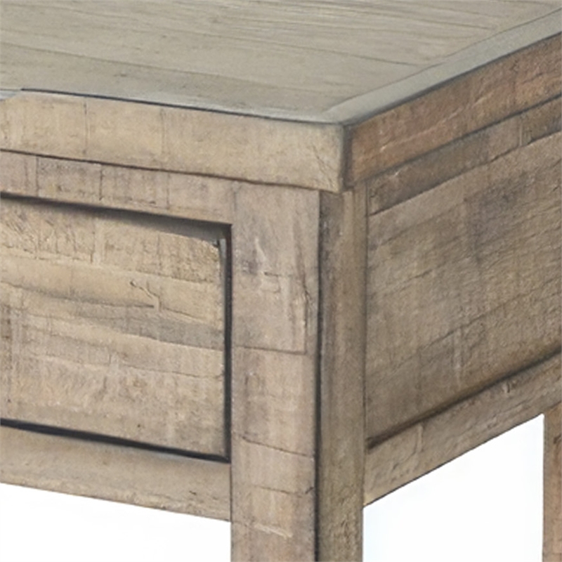 Rena Side End Table- 2 Drawers- 1 Shelf- 28 Inch Light Brown Mahogany