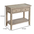 Rena Side End Table- 2 Drawers- 1 Shelf- 28 Inch Light Brown Mahogany