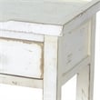 Rena Side End Table- 2 Drawers 1 Shelf- 28 Inch Rustic White Mahogany