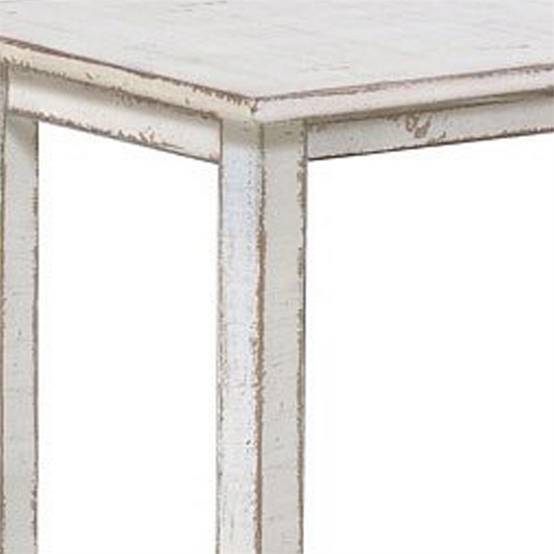 Rena Bar Height Table- 48 Inch Rectangular White Sand Mahogany Wood