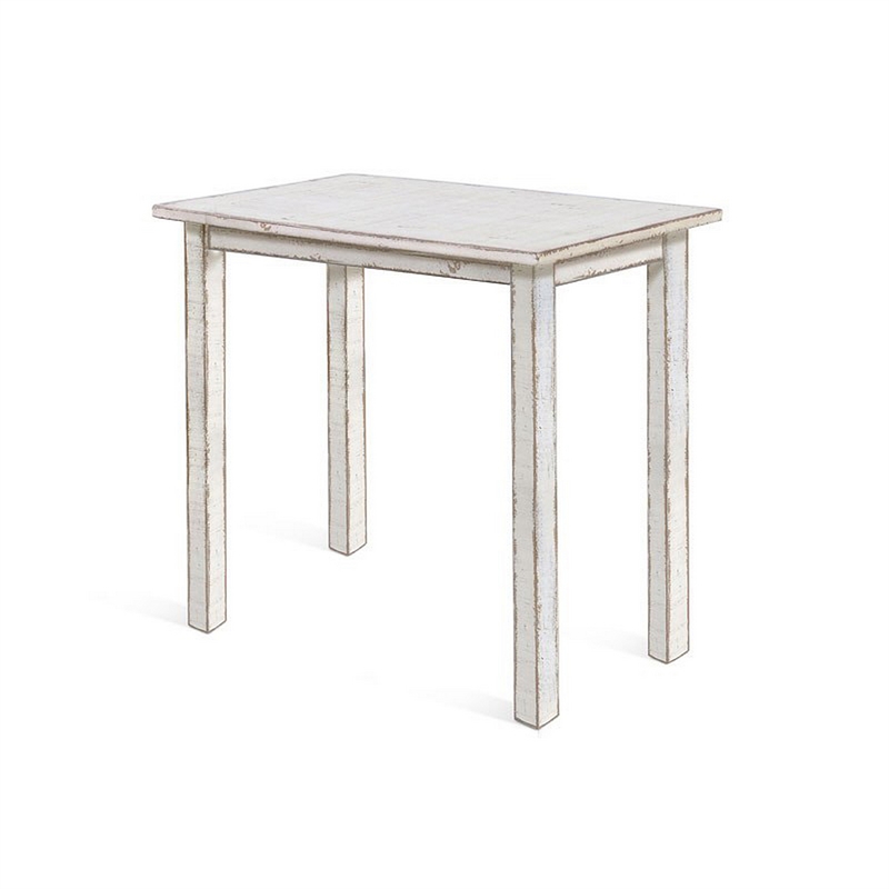 Rena Bar Height Table- 48 Inch Rectangular White Sand Mahogany Wood