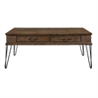 Itti 44 Inch Cocktail Coffee Table- 2 Drawers- Rectangular- Brown- Black