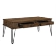 Itti 44 Inch Cocktail Coffee Table- 2 Drawers- Rectangular- Brown- Black