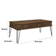 Itti 44 Inch Cocktail Coffee Table- 2 Drawers- Rectangular- Brown- Black
