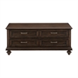 Berey 48 Inch Cocktail Coffee Table- 4 Drawers- Driftwood Brown Wood