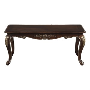 Croy 48 Inch Coffee Table- Rectangular Top- Cabriole Legs- Cherry Brown