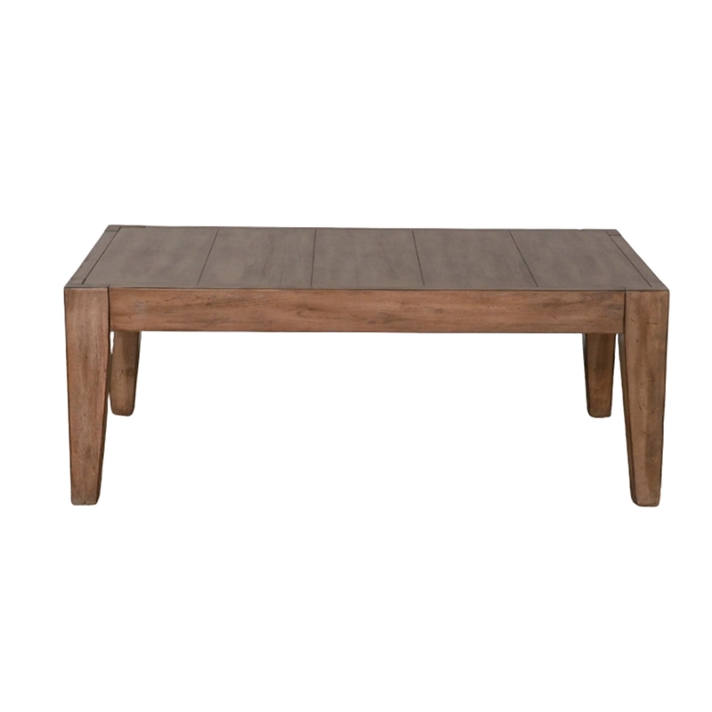 Yael Coffee Table- Tapered Legs- 48 Inch Rectangular Top- Light Brown
