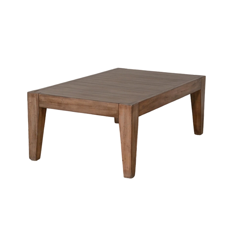 Yael Coffee Table- Tapered Legs- 48 Inch Rectangular Top- Light Brown