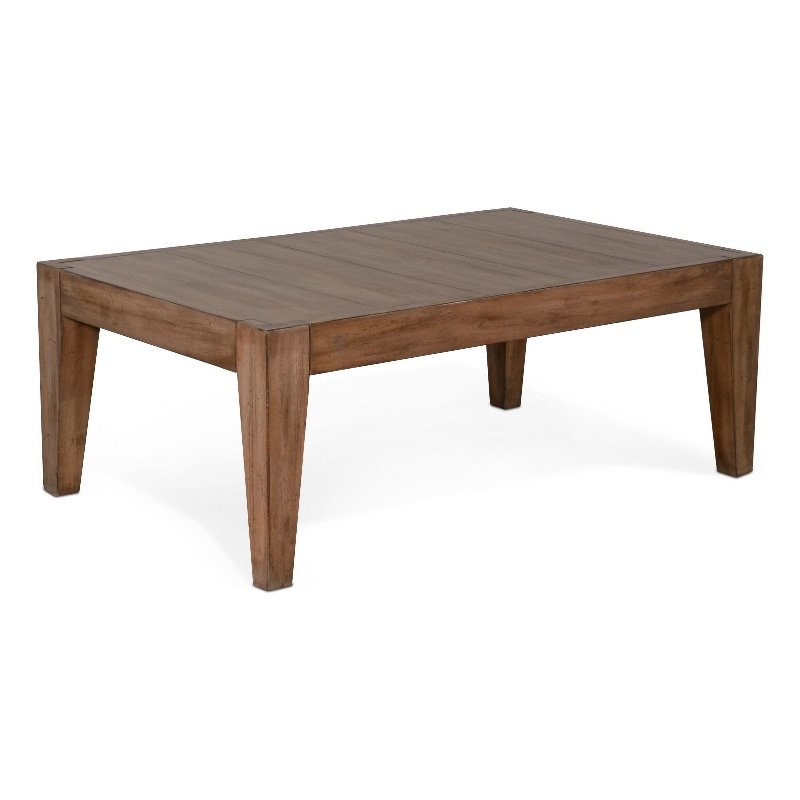 Yael Coffee Table- Tapered Legs- 48 Inch Rectangular Top- Light Brown