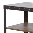 Ayka Chairside Table w 2 Shelf- Nailhead- 28 Inch Rectangular Brown