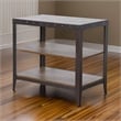 Ayka Chairside Table w 2 Shelf- Nailhead- 28 Inch Rectangular Brown