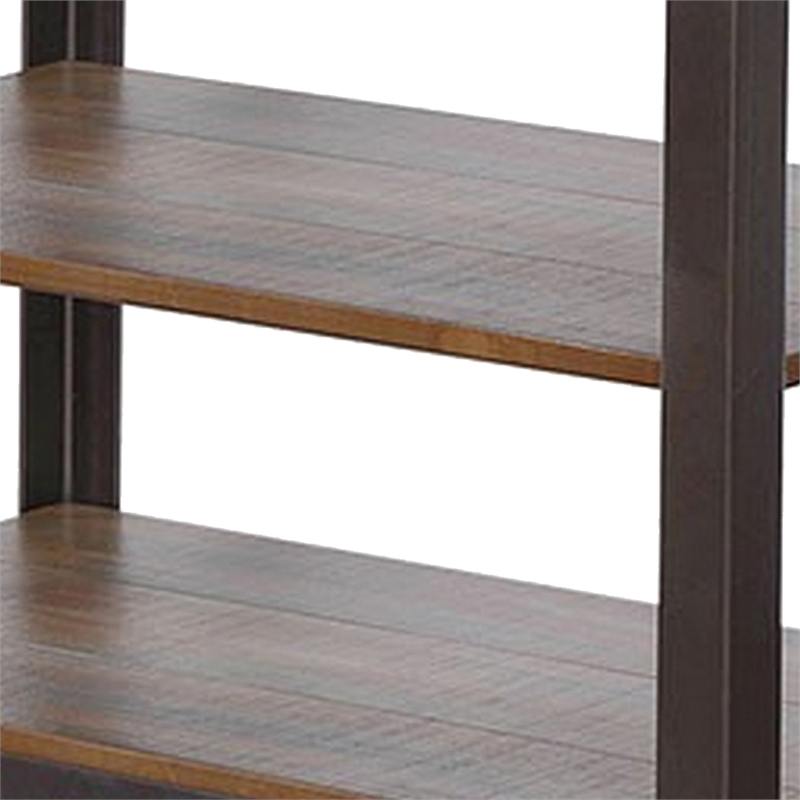 Ayka Chairside Table w 2 Shelf- Nailhead- 28 Inch Rectangular Brown