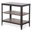Ayka Chairside Table w 2 Shelf- Nailhead- 28 Inch Rectangular Brown