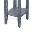 Rena Chairside Table with Drawer and Shelf- 14 Inch Blue Mahogany Wood