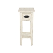 Rena Chairside Table- Drawer and Shelf- 14 Inch White Mahogany Wood