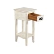 Rena Chairside Table- Drawer and Shelf- 14 Inch White Mahogany Wood