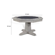 Zeka Game Table w Reversible Dining Top- Gray Mahogany Wood 53 Inch