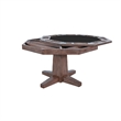 Yael Game Table w Reversible 53 Inch Black Felt Tabletop- Brown Mahogany Wood