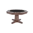 Yael Game Table w Reversible 53 Inch Black Felt Tabletop- Brown Mahogany Wood