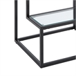 Elena End Table with 2-Tier Design- Glass Top and Shelf- Black Metal