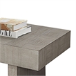 Lezy Coffee Table- 52 Inch- Gray Oak Wood Top- Double Pedestal Base