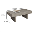 Lezy Coffee Table- 52 Inch- Gray Oak Wood Top- Double Pedestal Base