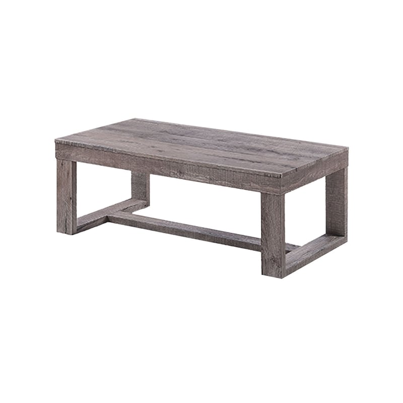 Knic Coffee Table- 48 Inch- Gray Rectangular Top- Double Pedestal Base