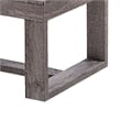 Knic Coffee Table- 48 Inch- Gray Rectangular Top- Double Pedestal Base