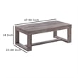 Knic Coffee Table- 48 Inch- Gray Rectangular Top- Double Pedestal Base
