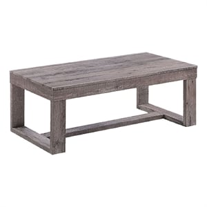 Knic Coffee Table- 48 Inch- Gray Rectangular Top- Double Pedestal Base