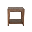 Yael Side End Table- Tapered Legs- 24 Inch Square Top- Light Brown