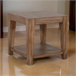 Yael Side End Table- Tapered Legs- 24 Inch Square Top- Light Brown