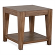 Yael Side End Table- Tapered Legs- 24 Inch Square Top- Light Brown