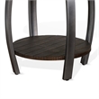 Flint Side End Table w Shelf- Barrel Shape- 24 Inch Dark Brown Round
