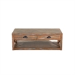 Rany Cocktail Table- 2 Drawers- Shelf- 48 Inch Rectangular Light Brown