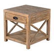 Rany Side End Table- Drawer- Shelf- 22 Inch Square Top- Light Brown