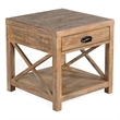 Rany Side End Table- Drawer- Shelf- 22 Inch Square Top- Light Brown