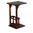 Odel Side Table with Magazine Rack- 13 Inch Top- Brown Mahogany Wood