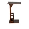 Odel Side Table with Magazine Rack- 13 Inch Top- Brown Mahogany Wood
