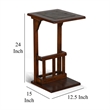 Odel Side Table with Magazine Rack- 13 Inch Top- Brown Mahogany Wood
