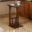 Odel Side Table with Magazine Rack- 13 Inch Top- Brown Mahogany Wood