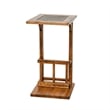 Marv Side Table with Magazine Rack- 13 Inch- Rustic Oak Finish Wood