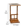 Marv Side Table with Magazine Rack- 13 Inch- Rustic Oak Finish Wood