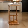 Marv Side Table with Magazine Rack- 13 Inch- Rustic Oak Finish Wood