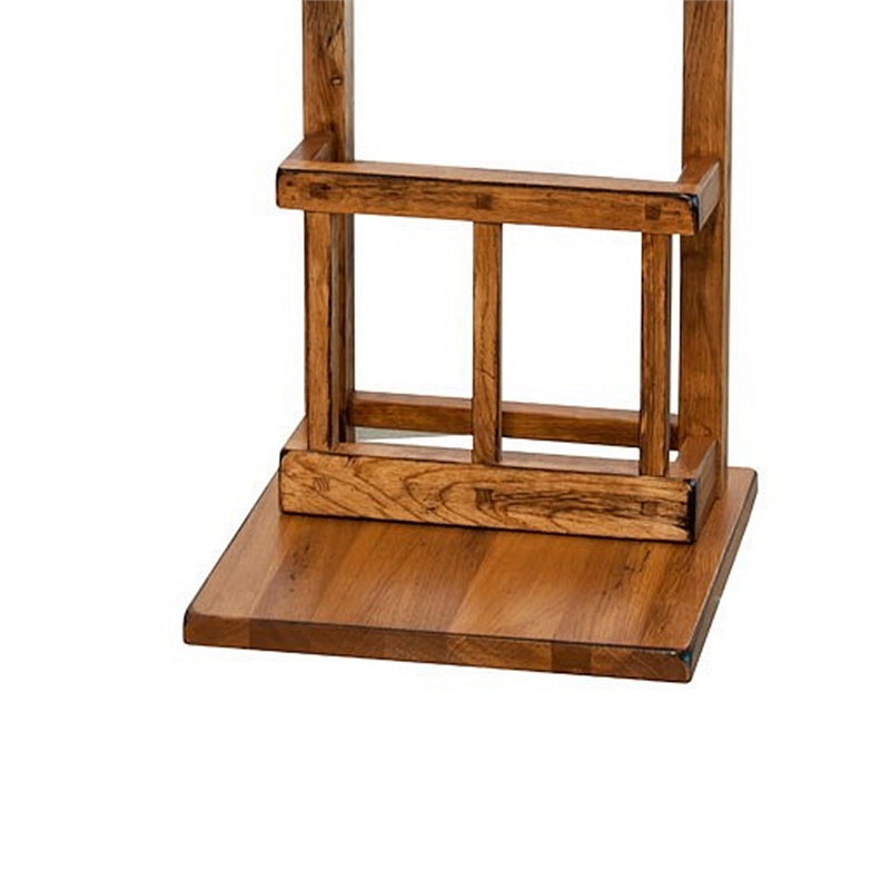 Marv Side Table with Magazine Rack- 13 Inch- Rustic Oak Finish Wood